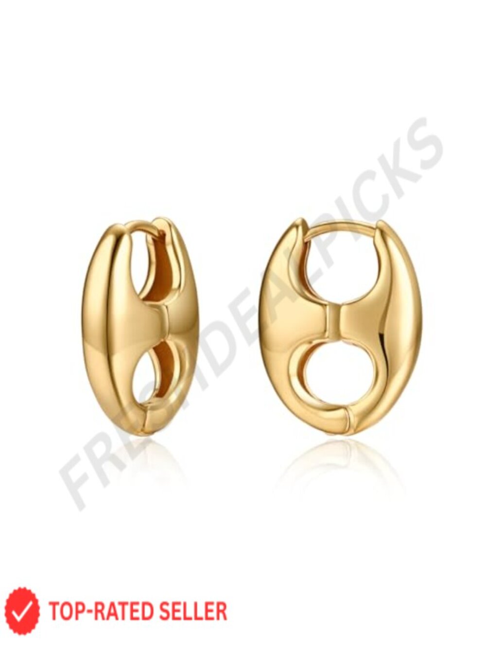 14K Gold Plated Huggie Hoop Earrings 925 Sterling Silver Post